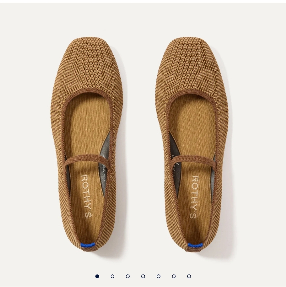 Rothy's Wheat Raffia Knit Max Square Mary Jane Flats New Collection